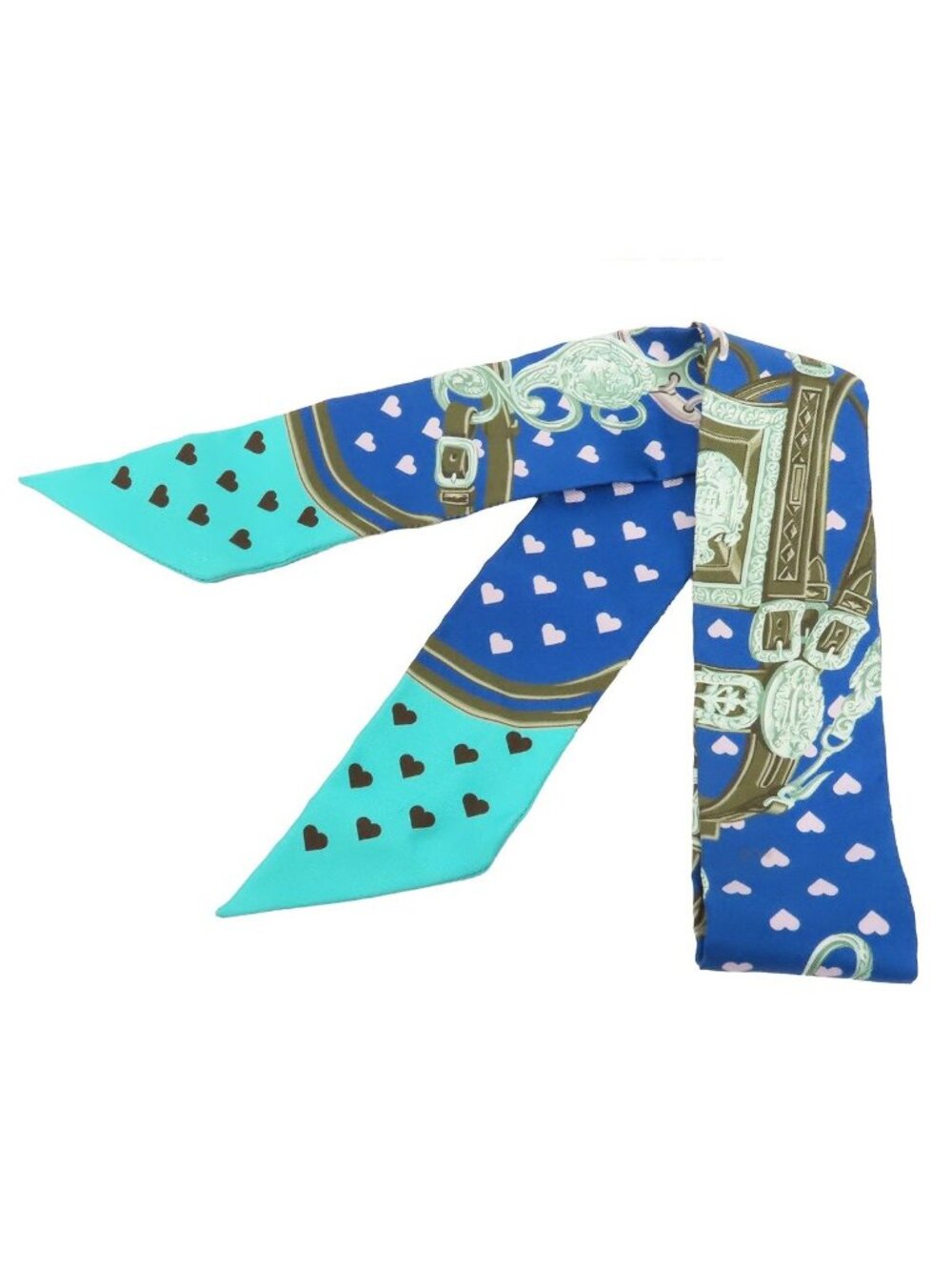 Hermes Twilly Blue Silk Brides de Gala Love Scarf